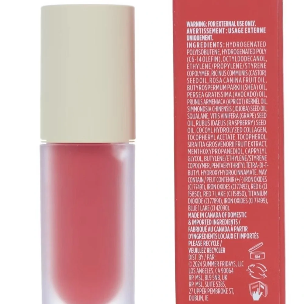 Summer Fridays Liquid Lip Oil in shade Blush Dreams